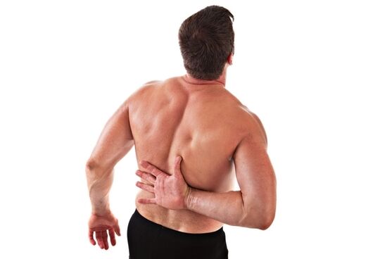 pain in the back in the region of the scapula