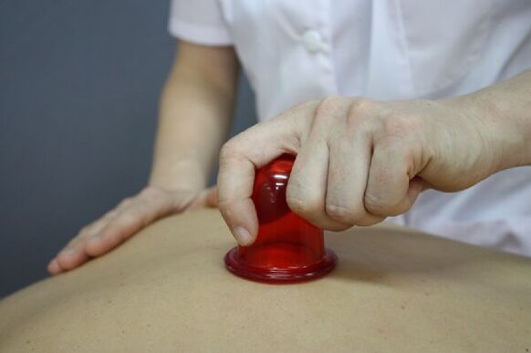 cup massage for osteochondrosis of the spine