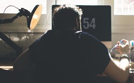 Man in a computer